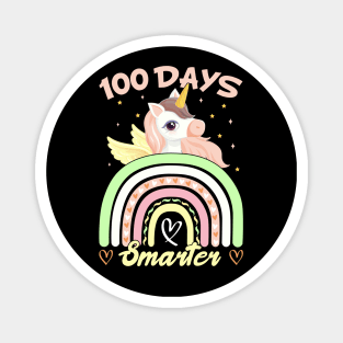 100 Days of School Colorful  Unicorn Lovers Gift For Kids Students And Teacher Magnet